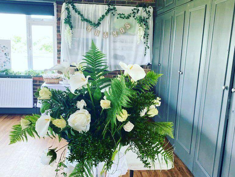 Baby shower with greenery