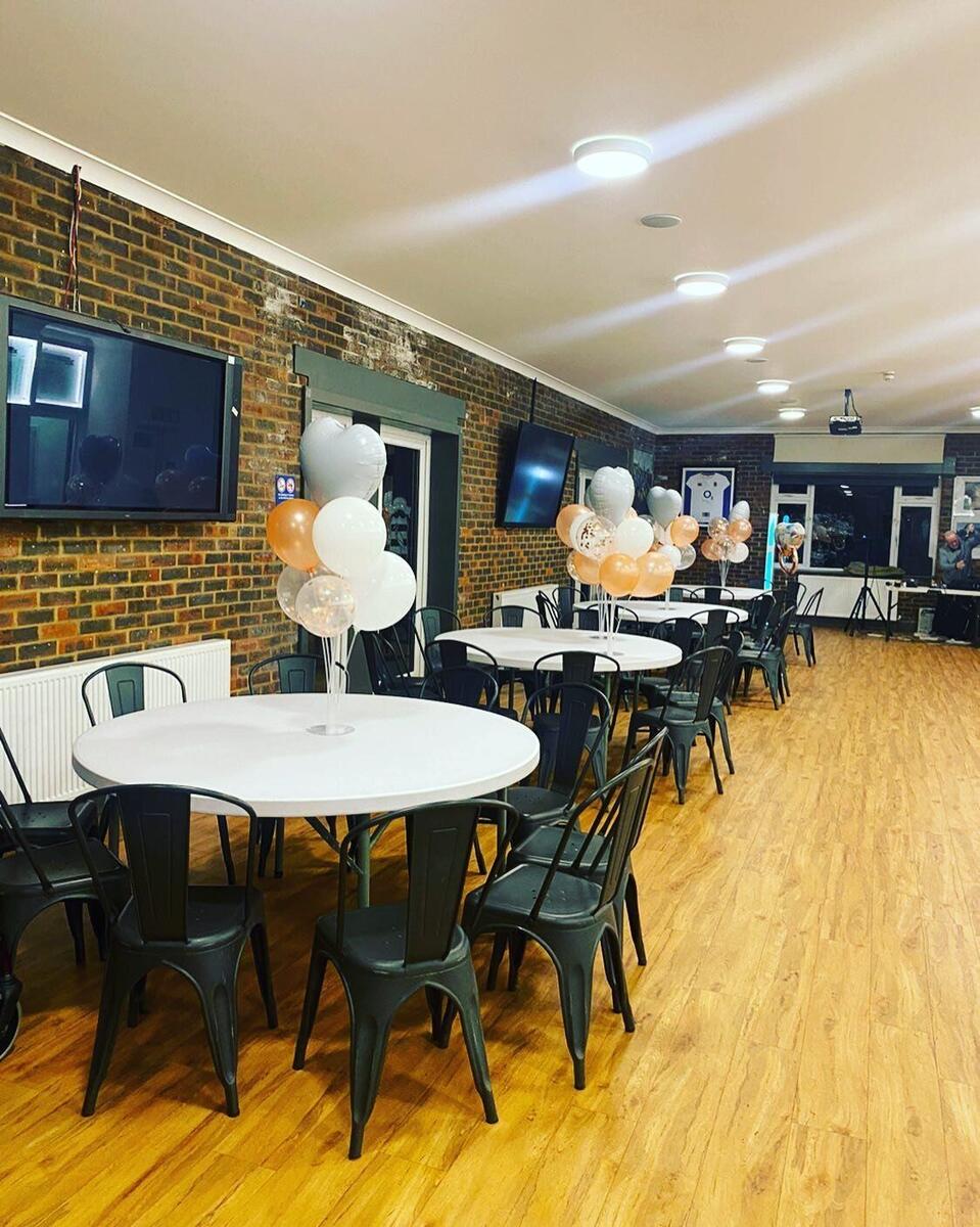 Party setup with balloons